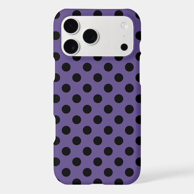 Black polka dots on ultra violet Case-Mate iPhone case (Back)