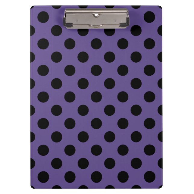 Black polka dots on ultra violet clipboard (Front)