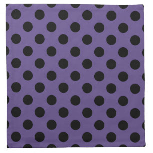 Black polka dots on ultra violet cloth napkin