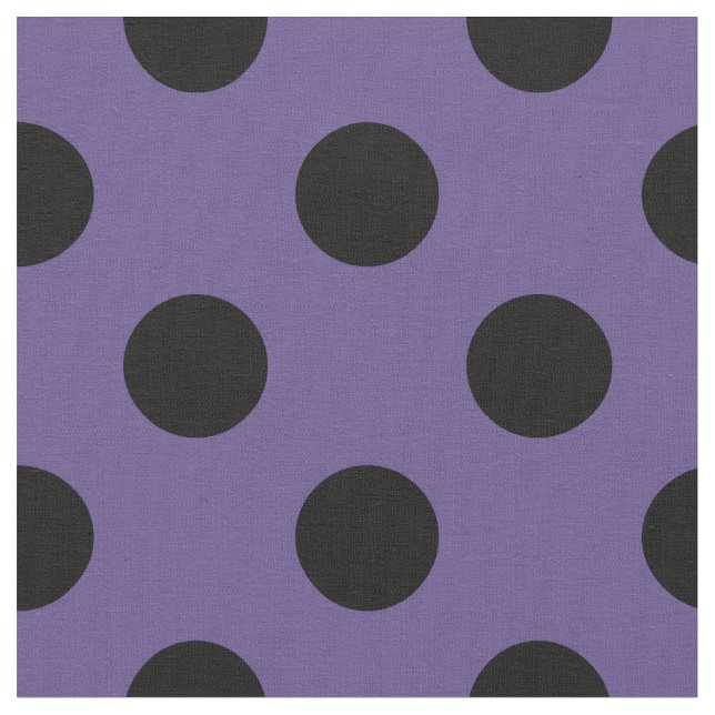 Black polka dots on ultra violet fabric (Close Up)