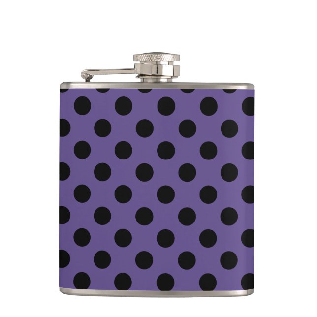 Black polka dots on ultra violet flask (Front)