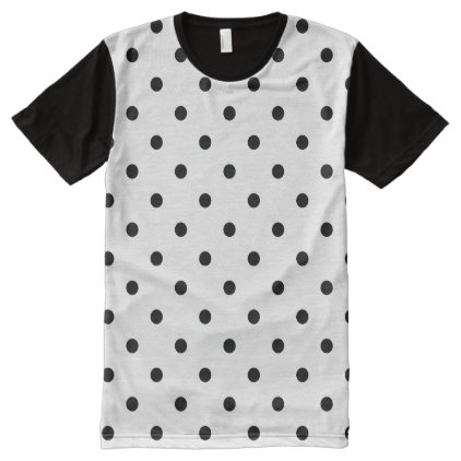 Black Polka Dots on White Background All-Over-Print T-Shirt