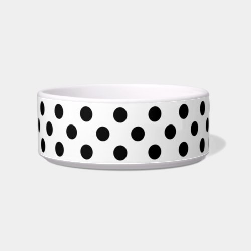 Black Polka Dots on White Background Bowl