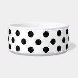 Black Polka Dots on White Background Bowl<br><div class="desc">Black polka dots on white background
Pitch Black circles patterns clear white background 
white background with black dots
black circles on snow white background</div>