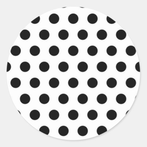 Black polka Dots On White Background Classic Round Sticker