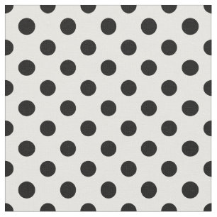 Black Polka Dots on White Background Fabric