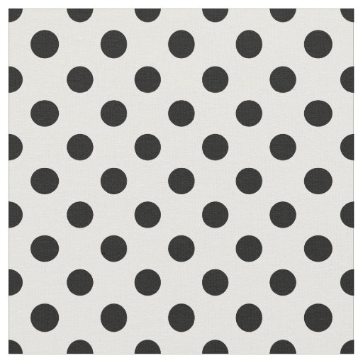 Black Polka Dots on White Background Fabric