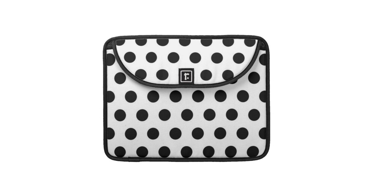 Black polka Dots On White Background Macbook Case Sleeve For MacBooks ...