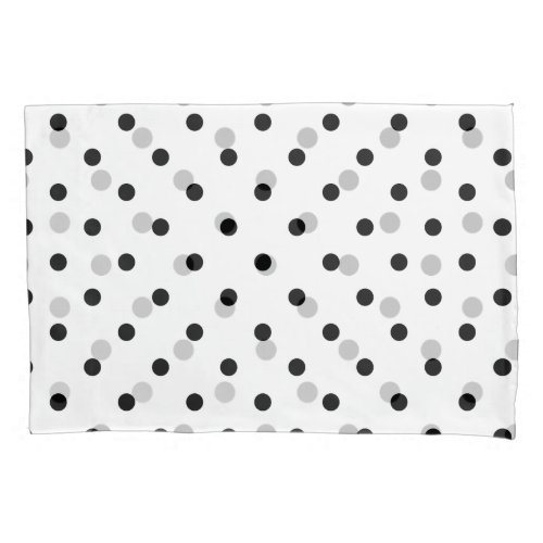 Black Polka Dots on White Background Pillowcase