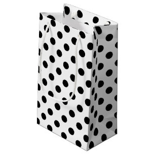 Black Polka Dots on White Background Small Gift Bag