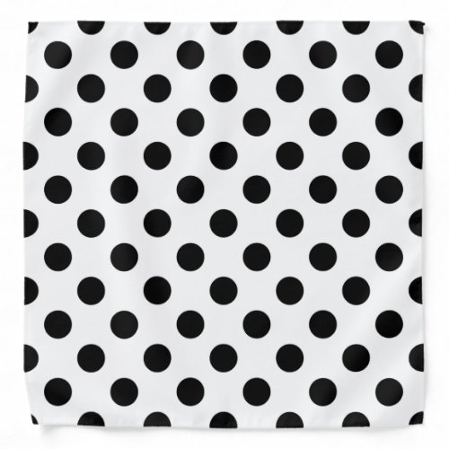 Black polka dots on white bandana