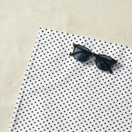 Black Polka Dots on White Beach Towel