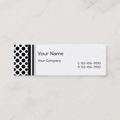 Black Polka Dots on White Business Card Template