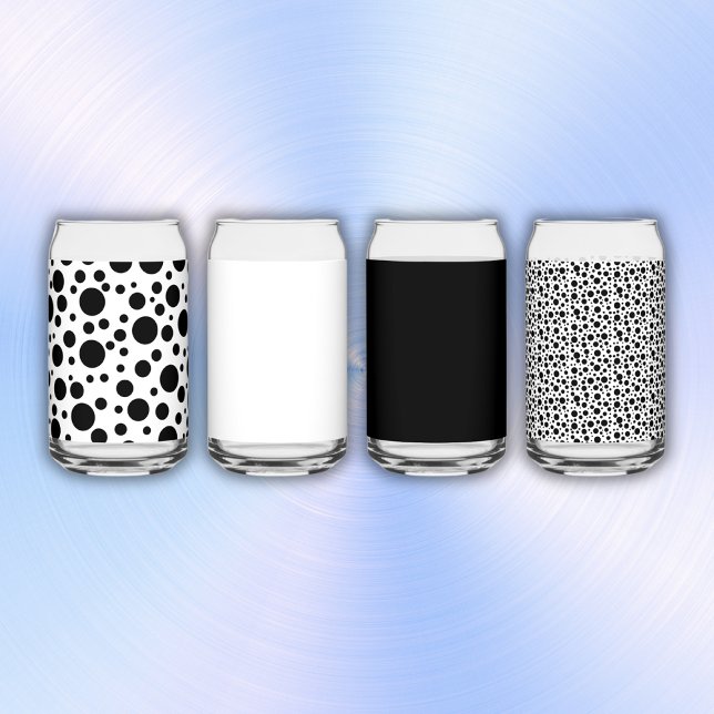 Black Polka Dots on White | Can Glass (Creator Uploaded)