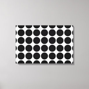 Black Polka Dots on White Canvas Print
