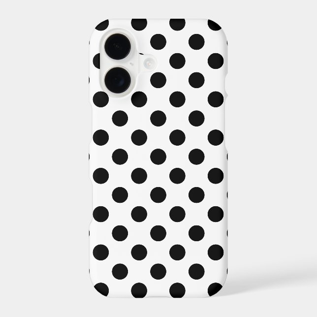 Black polka dots on white Case-Mate iPhone case (Back)