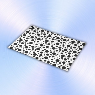 Black Polka Dots on White Cloth Placemat
