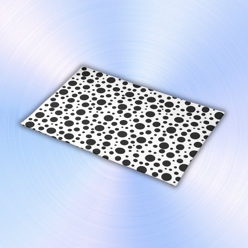 Black Polka Dots on White  Cloth Placemat