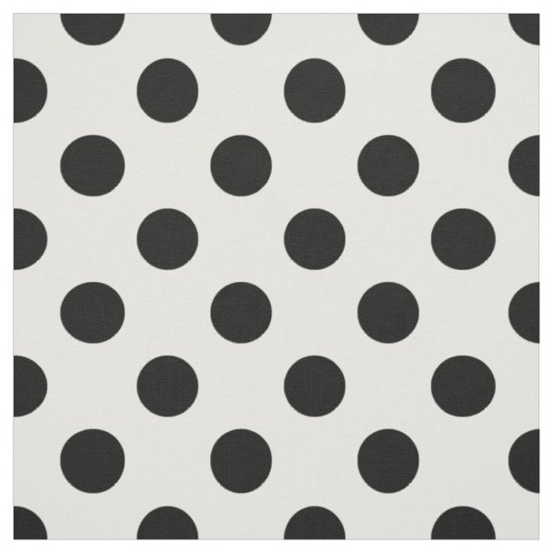 Black and White Polka Dots Fabric | Zazzle