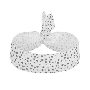 Black Polka Dots on White Hair Ties