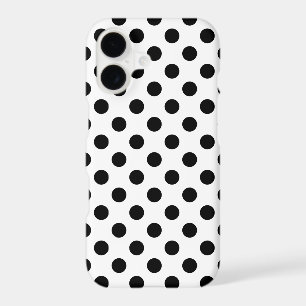 Black polka dots on white iPhone 17 case