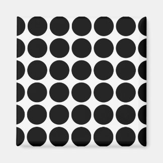 Black Polka Dots on White Magnet