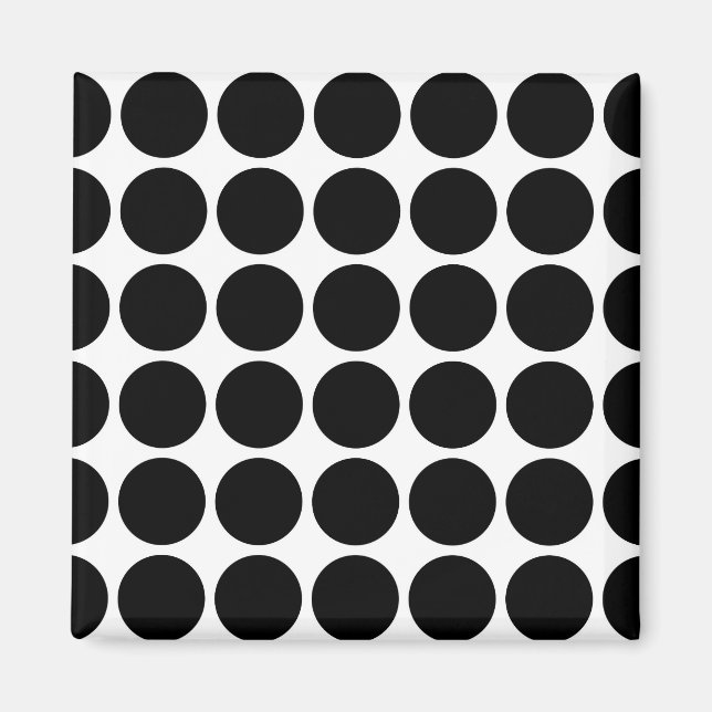 Black Polka Dots on White Magnet (Front)