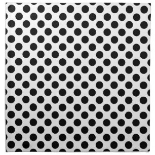 Black Polka Dots on White Napkin