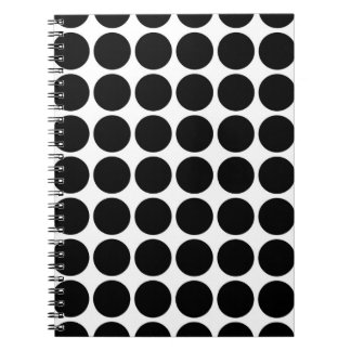Black Polka Dots on White Notebook
