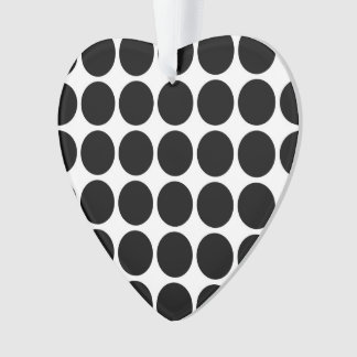 Black Polka Dots on White Ornament