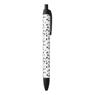 Black Polka Dots on White Pens