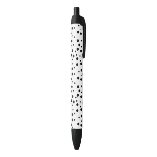 Black Polka Dots on White Pens