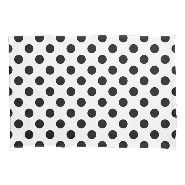Black polka dots on white pillowcase (Front)