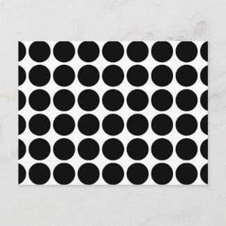 Black Polka Dots on White Postcard