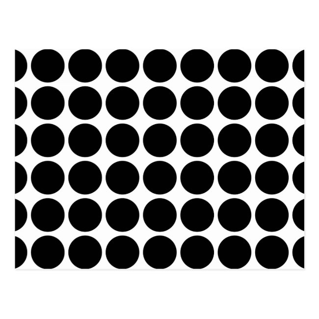 Black Polka Dots on White Postcard