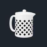Black polka dots on white teapot<br><div class="desc">Black polka dots on white</div>