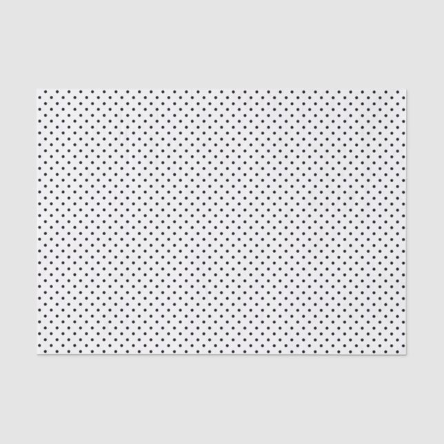 Black Polka Dots on White Tissue Paper (Front)