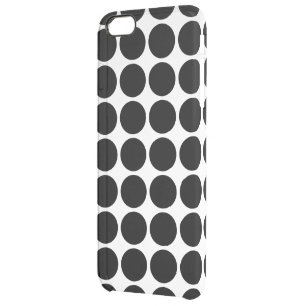 Black Polka Dots on White Clear iPhone 6 Plus Case