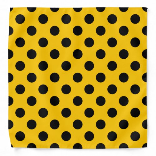 Black polka dots on yellow bandana
