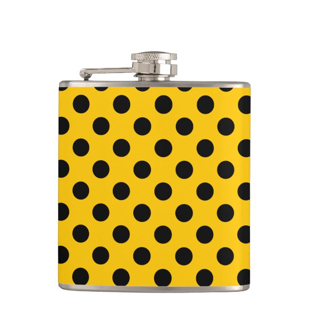 Black polka dots on yellow flask (Front)
