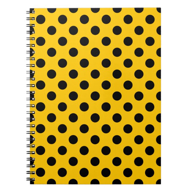 Black polka dots on yellow notebook (Front)