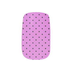 Black Polka Dots - Orchid Purple Minx Nail Art