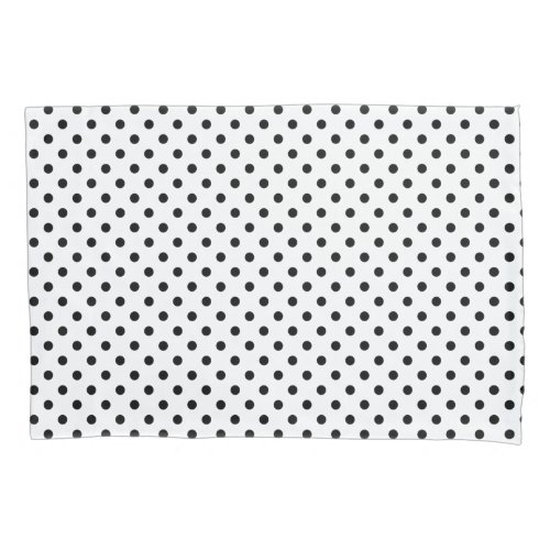 Black polka dots pattern white and pink reversible pillow case