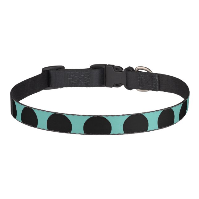 Black Polka Dots Pet Collar (Front)