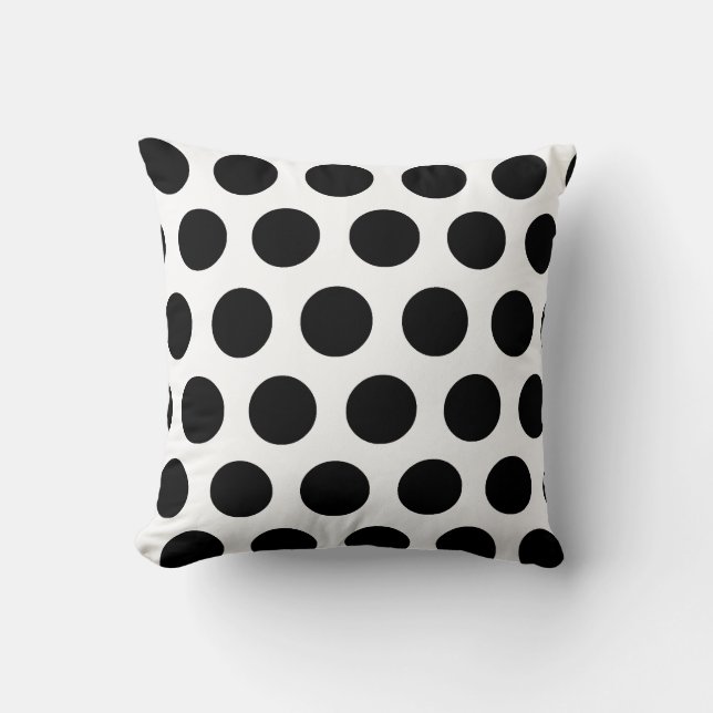 Black Polka Dots Pillow (Front)