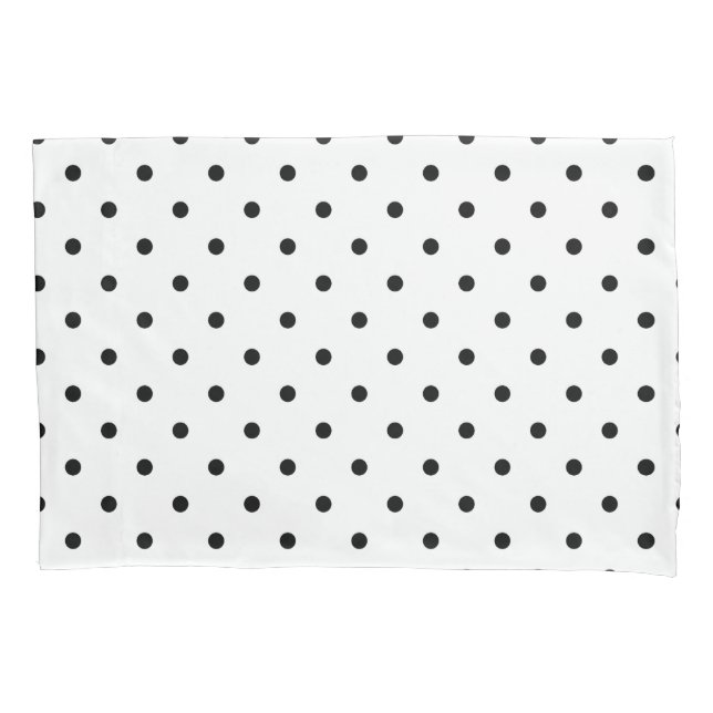 Black Polka Dots Pillow Case (Front)