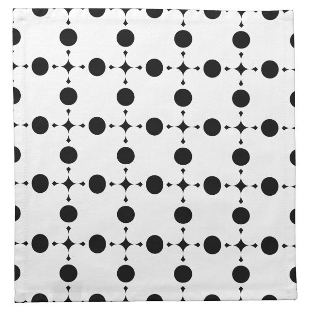 Black Polka Dots, Polka Dot Pattern, Dots, Dotted Cloth Napkin (Front)