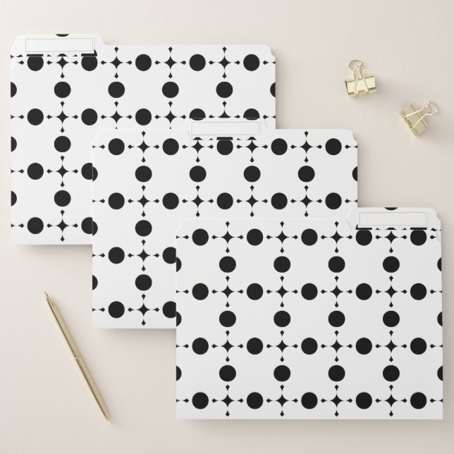 Black Polka Dots, Polka Dot Pattern, Dots, Dotted File Folder (Set)
