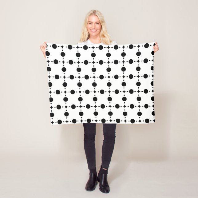 Black Polka Dots, Polka Dot Pattern, Dots, Dotted Fleece Blanket (In Situ)