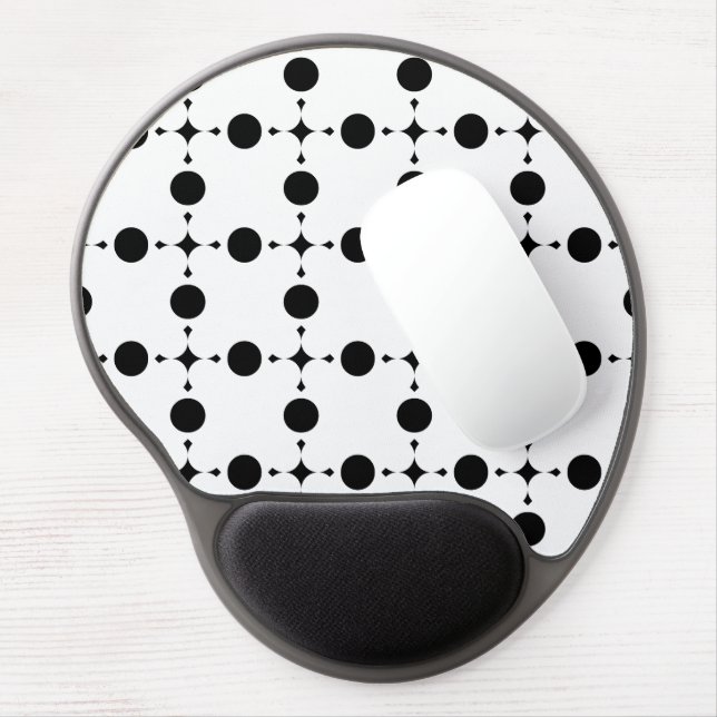 Black Polka Dots, Polka Dot Pattern, Dots, Dotted Gel Mouse Pad (Left Side)